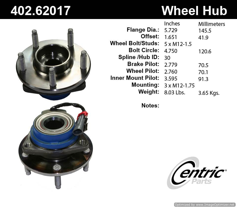 Centric 512153 402.62017 Premium Hub Assembly