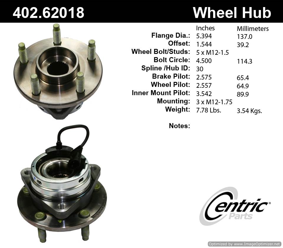 Centric HA590070 402.62018 Premium Hub Assembly