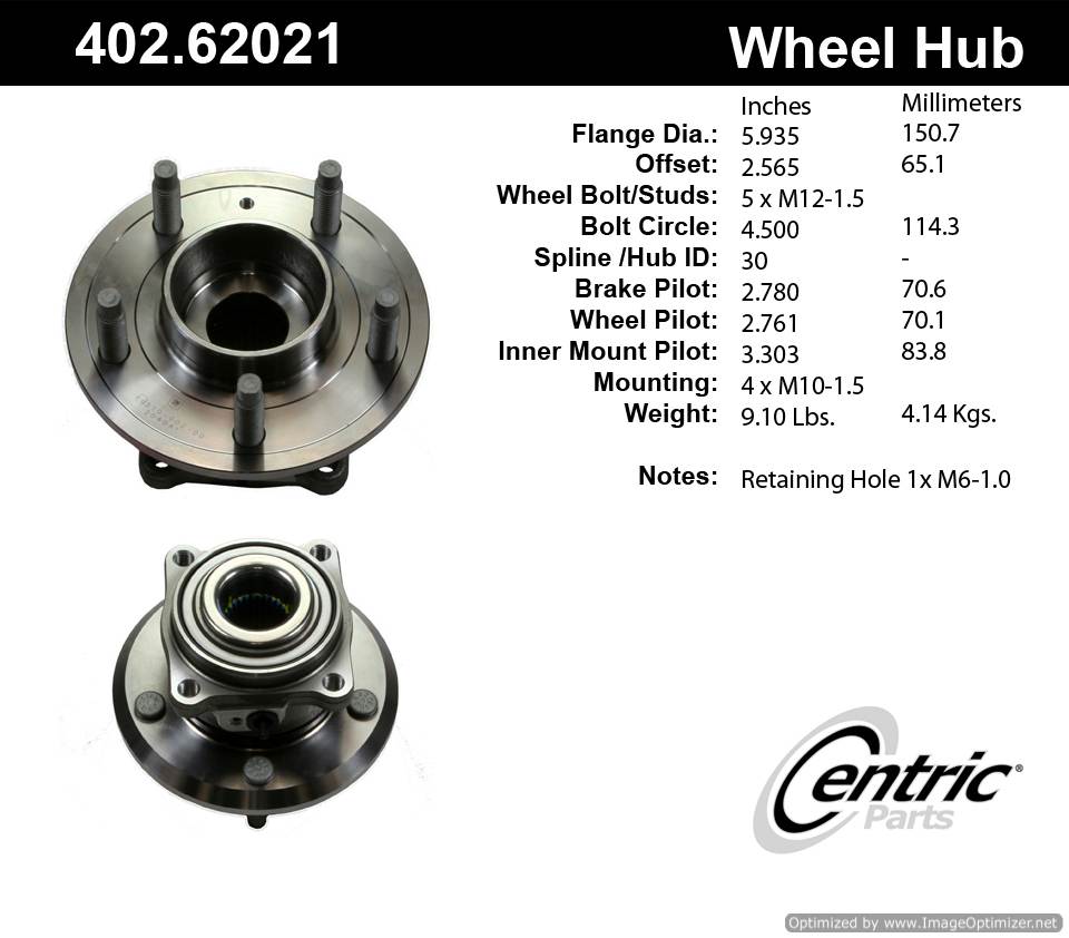 Centric HA590333 402.62021 Premium Hub Assembly