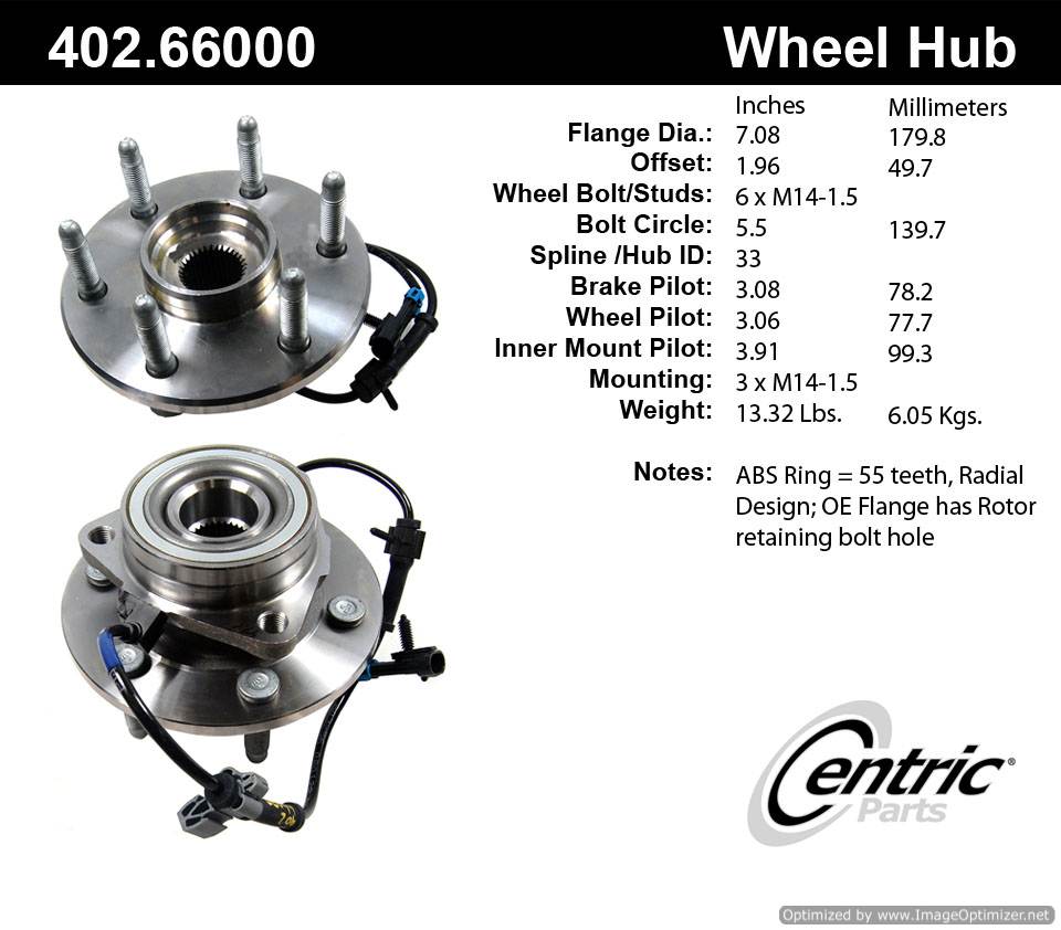 Centric SP500300 515036 402.66000E 515036 Standard Hub Assembly