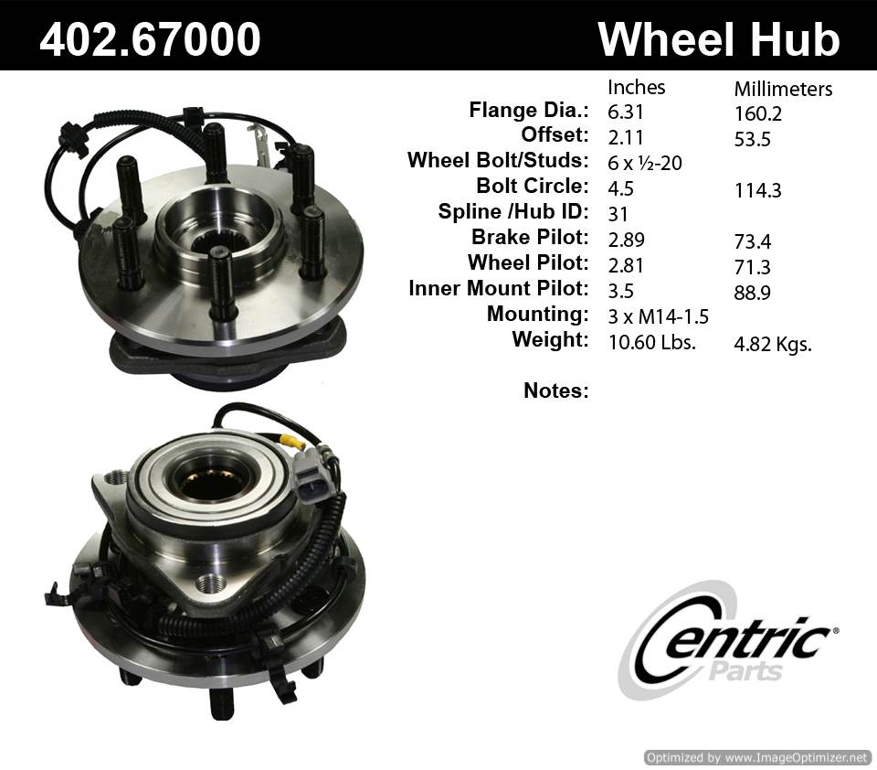 Centric SP450101 515008 402.67000 Premium Hub Assembly