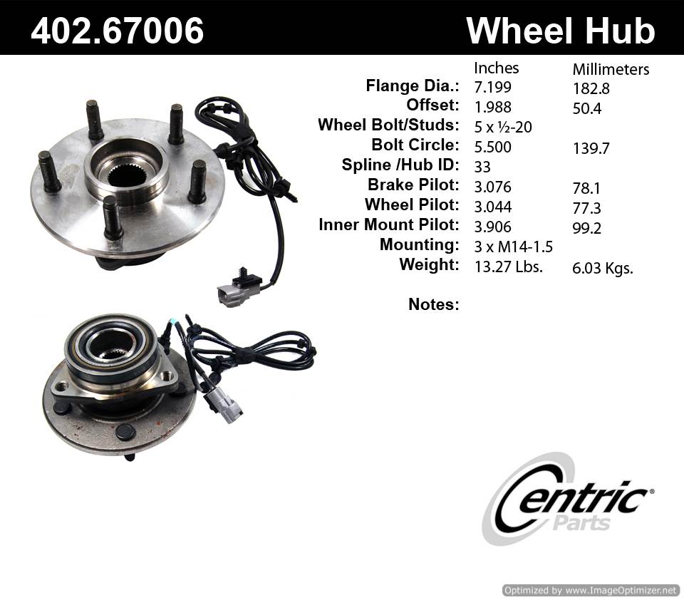 Centric SP550102 515039 402.67006 Premium Hub Assembly