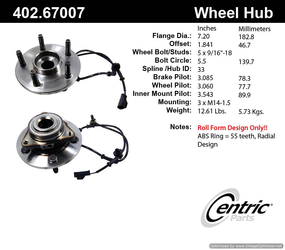 Centric SP500100 402.67007E Standard Hub Assembly