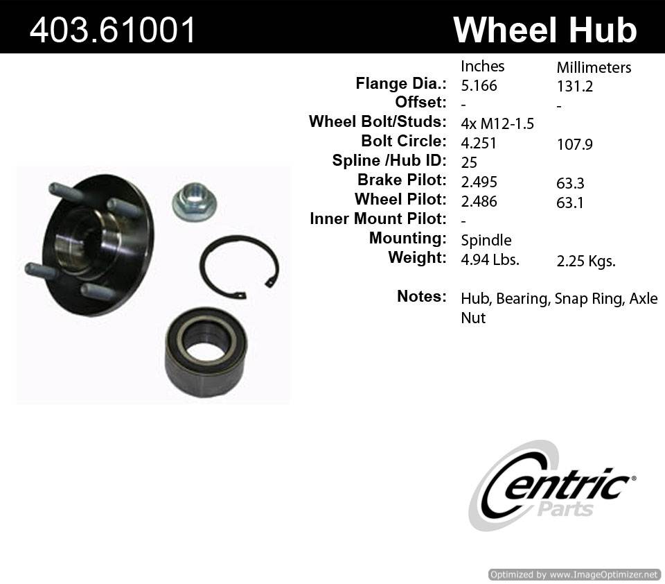Centric HA590263K 518510 403.61001 Premium Hub Repair Kit