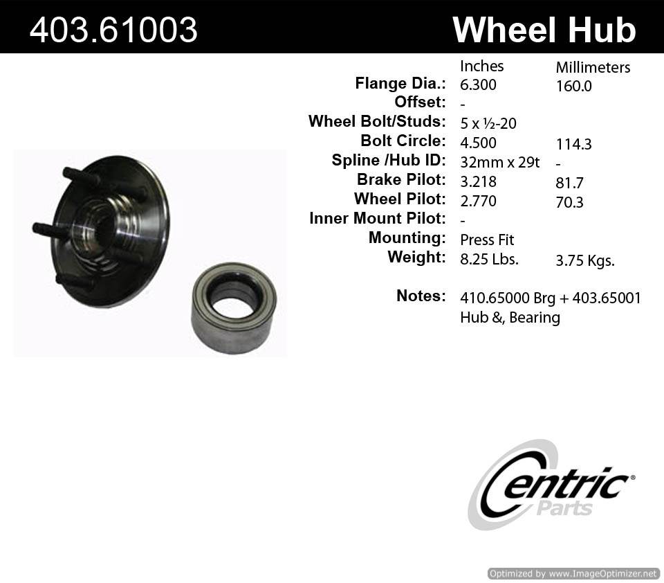 Centric HA590259K 521000 403.61003 Premium Hub Repair Kit
