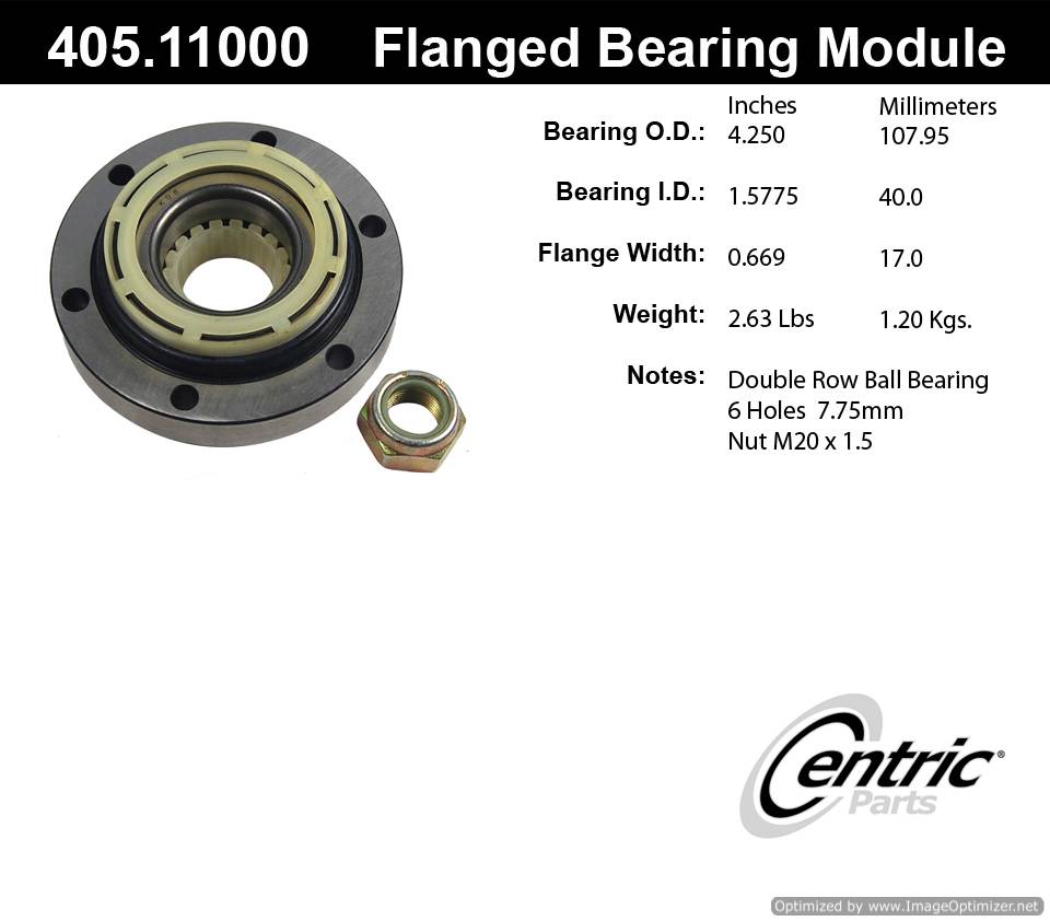 Centric 513144K 405.11000 Premium Flanged Bearing