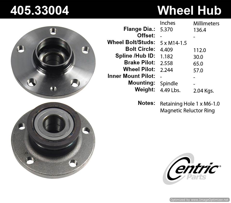 Centric HA590159 405.33004E Standard Hub Assembly
