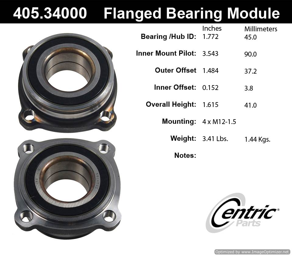 Centric 405.34000E Standard Flanged Bearing 805890596738