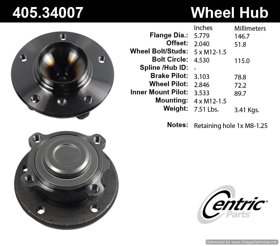 Centric HA590162 405.34007 Premium Hub Assembly