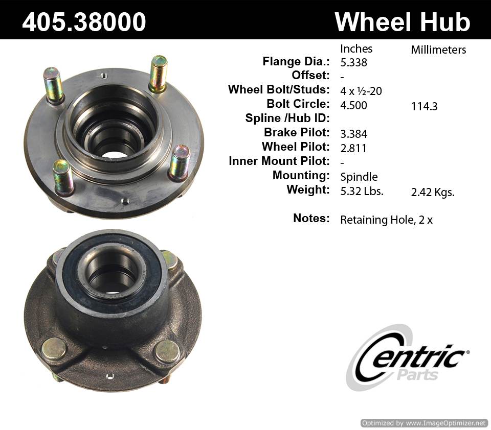 Centric 512147 405.38000E Standard Hub Assembly