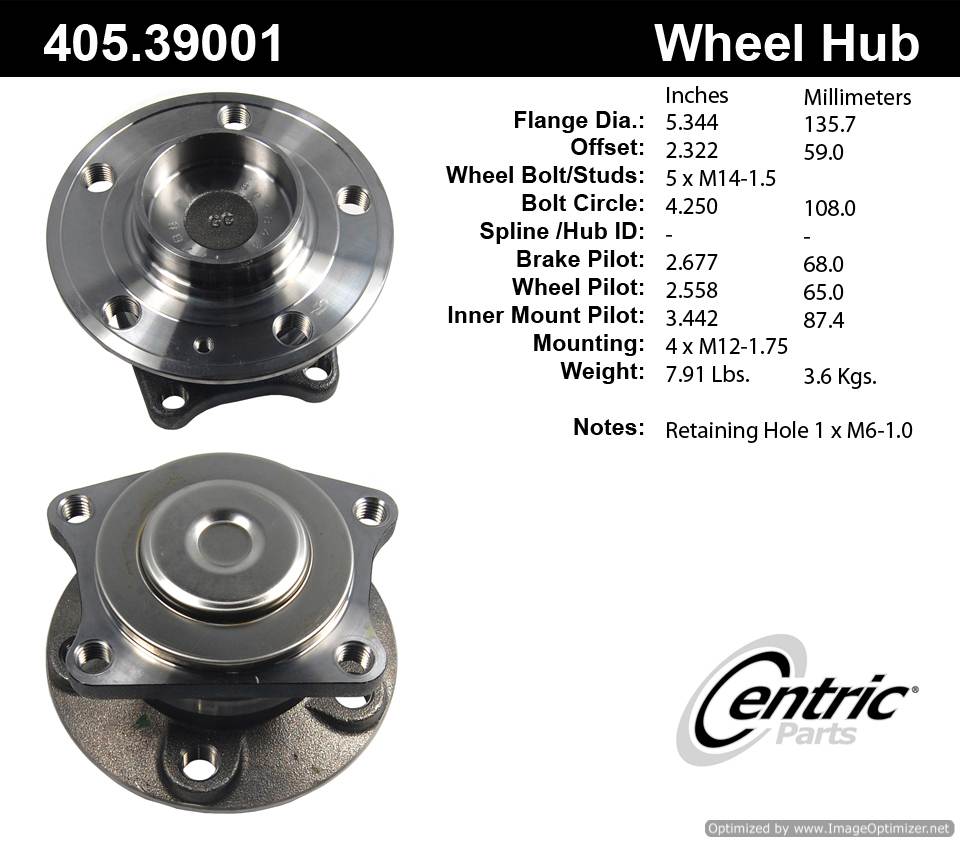Centric HA590389 405.39001 Premium Hub Assembly