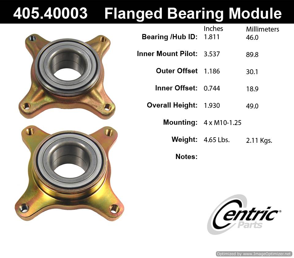 Centric 511012 405.40003E Standard Flanged Bearing