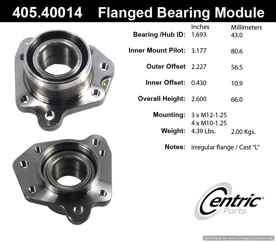 Centric 512166 405.40014E Standard Flanged Bearing