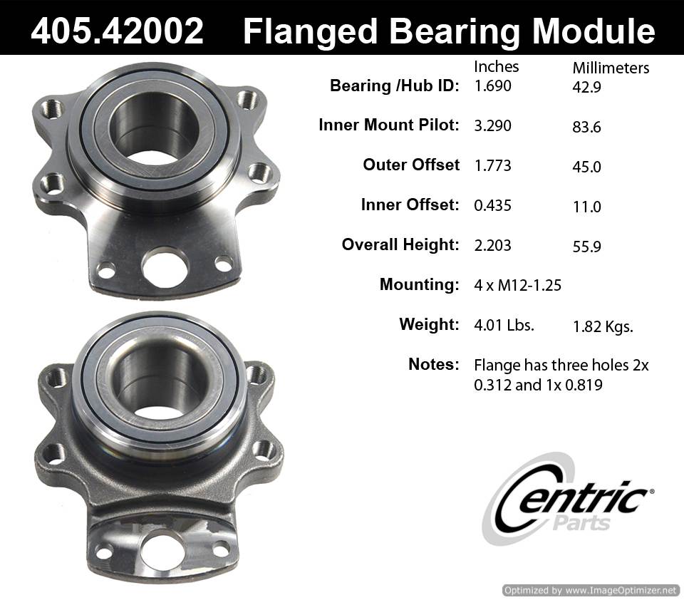 Centric 511010 511011 405.42002 Premium Flanged Bearing