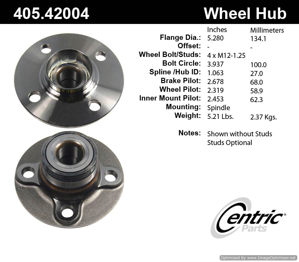 Centric 512025 405.42004E Standard Hub Assembly