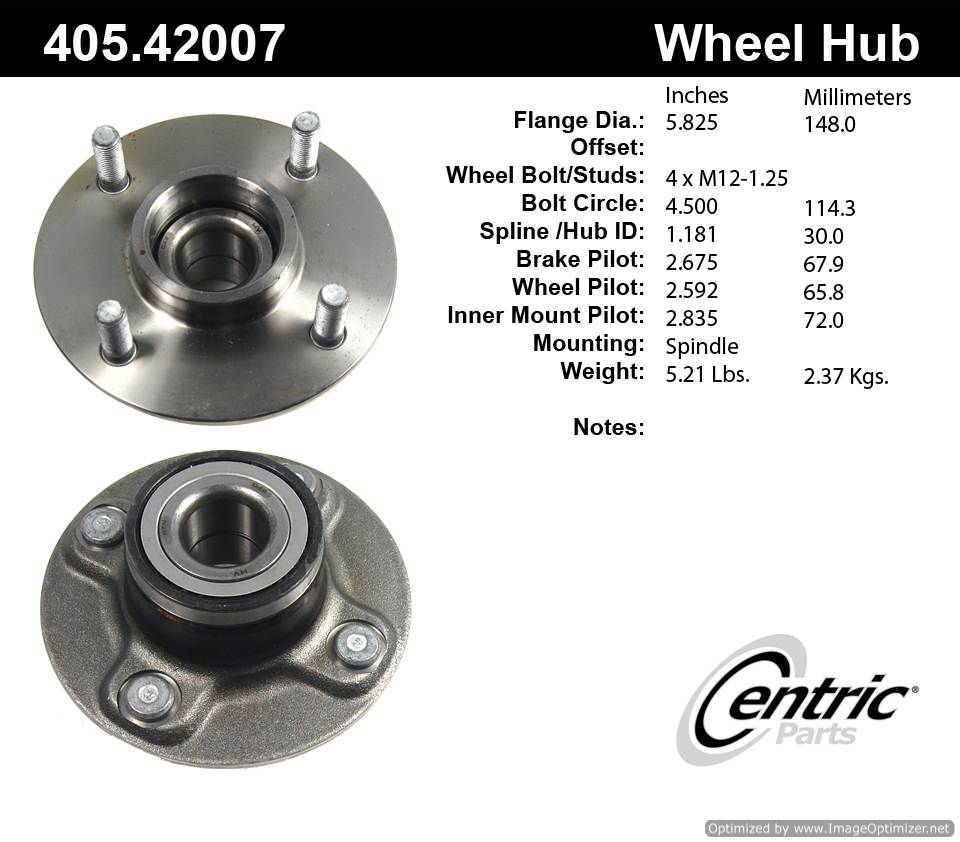 Centric 512016 405.42007E Standard Hub Assembly