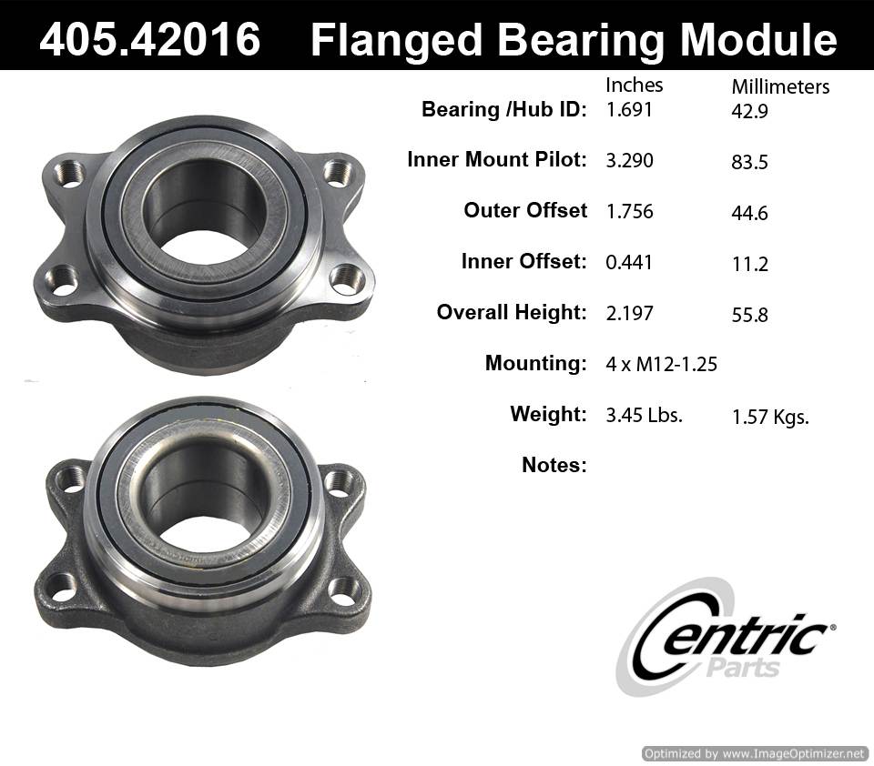 Centric 512014 405.42016 Premium Flanged Bearing