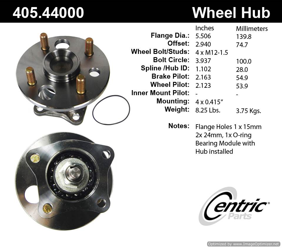 Centric 512018 405.44000E Standard Hub Assembly