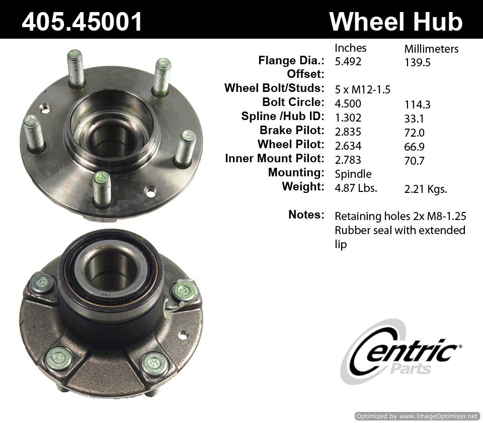 Centric 512119 405.45001E Standard Hub Assembly