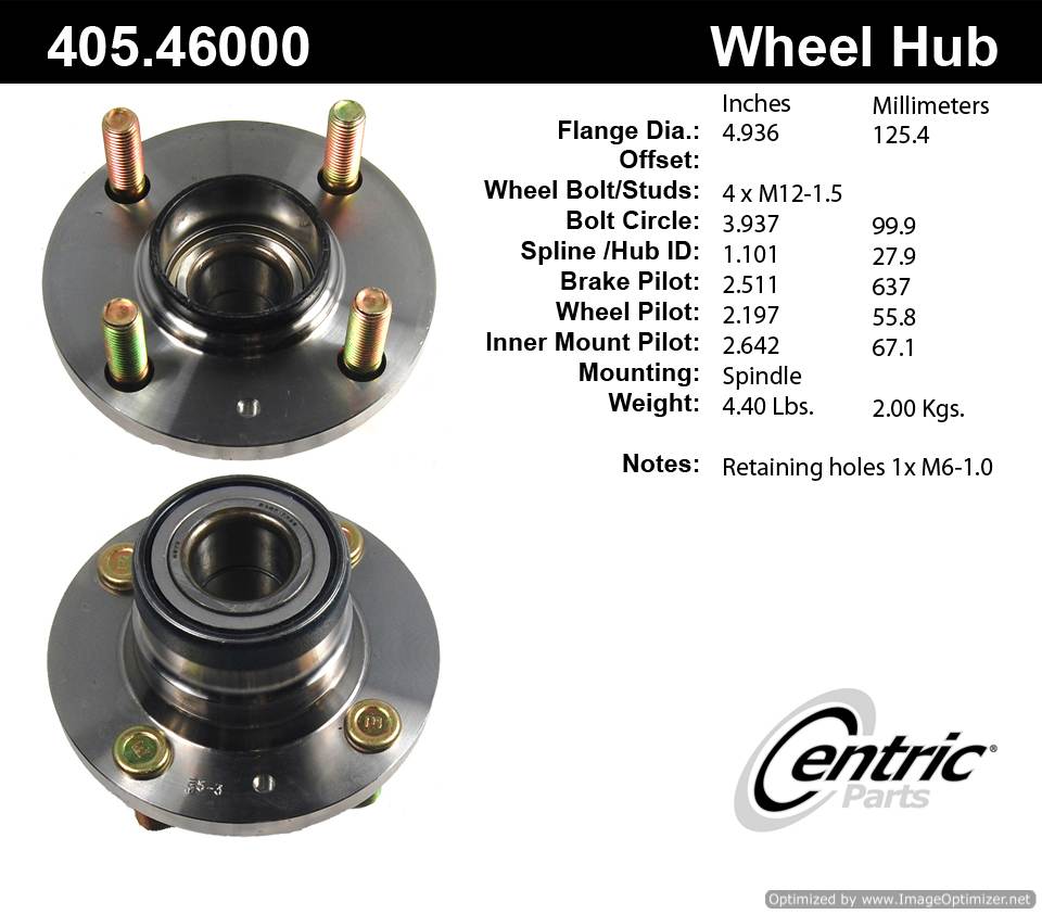 Centric 512148 405.46000E Standard Hub Assembly