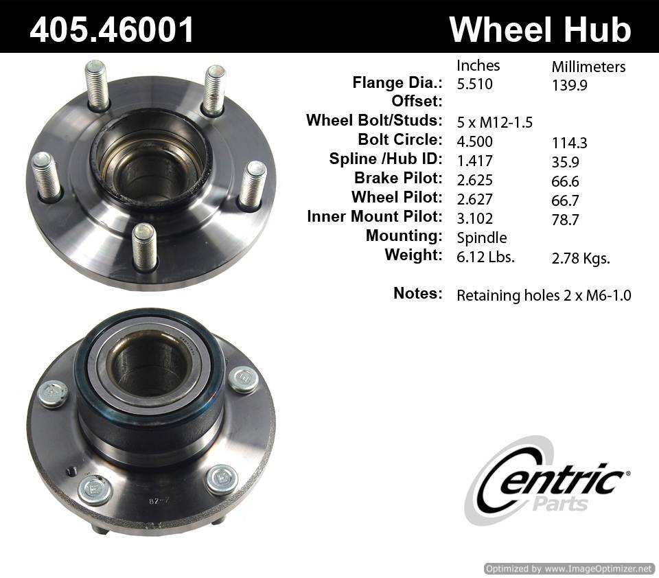 Centric 512039 405.46001E Standard Hub Assembly