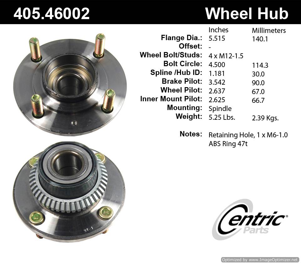 Centric 512040 405.46002E Standard Hub Assembly