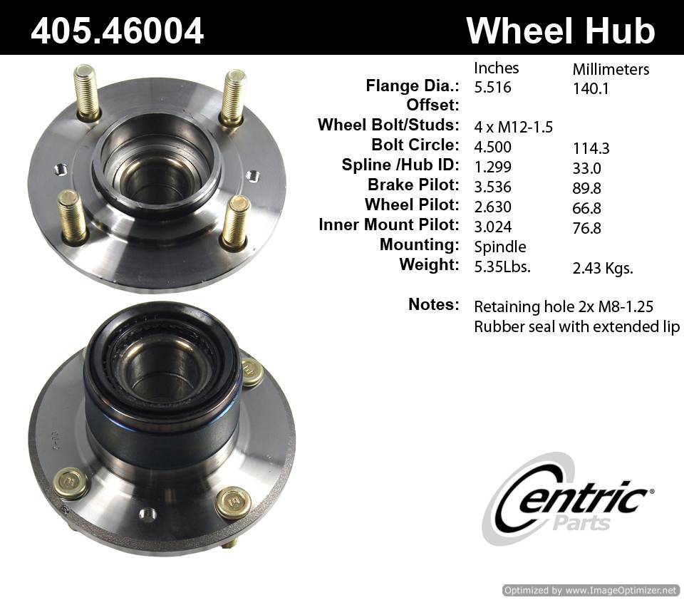 Centric 512158 405.46004E Standard Hub Assembly