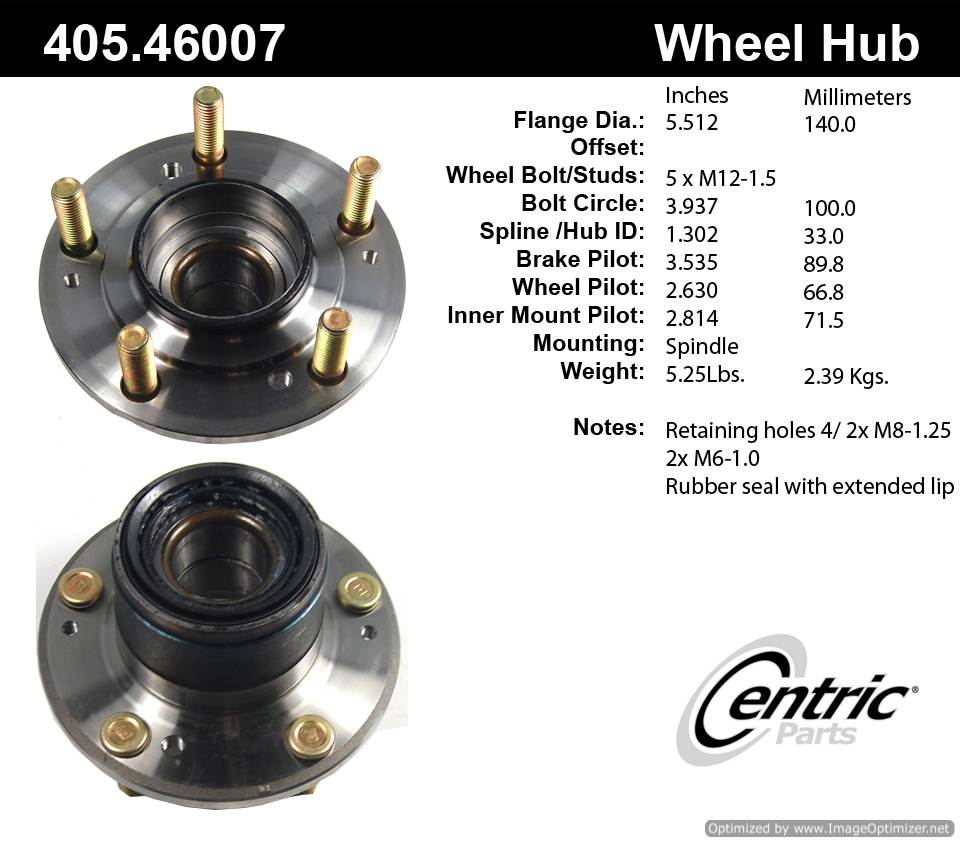 Centric 512011 405.46007 Premium Hub Assembly