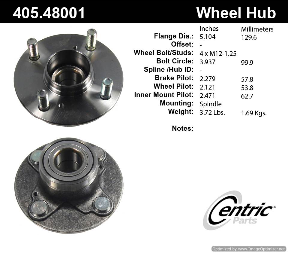 Centric HA590160 512241 405.48001 Premium Hub Assembly