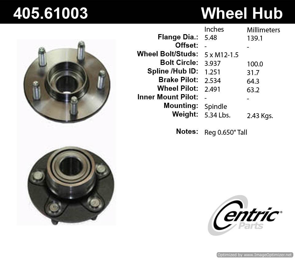 Centric 512164 405.61003E Standard Hub Assembly