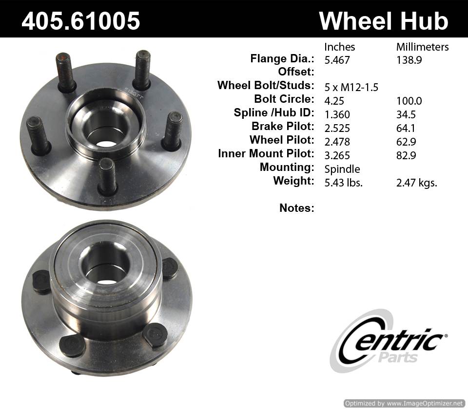 Centric 513077 405.61005 Premium Hub Assembly