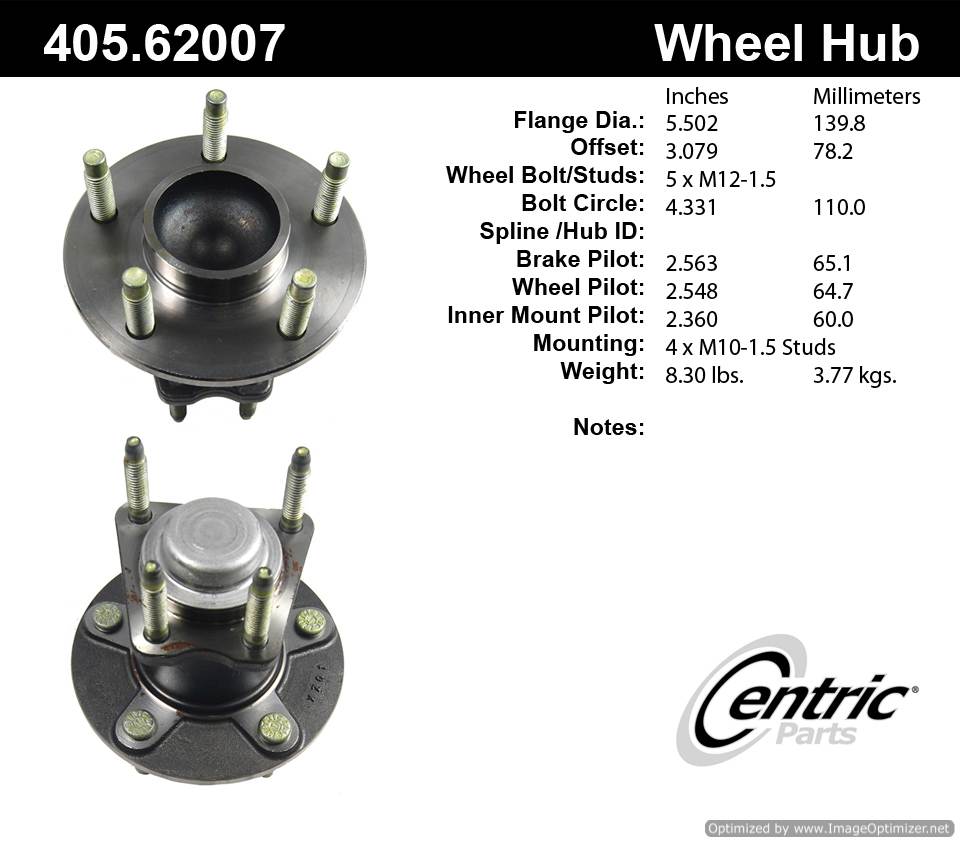 Centric 512287 405.62007 Premium Hub Assembly