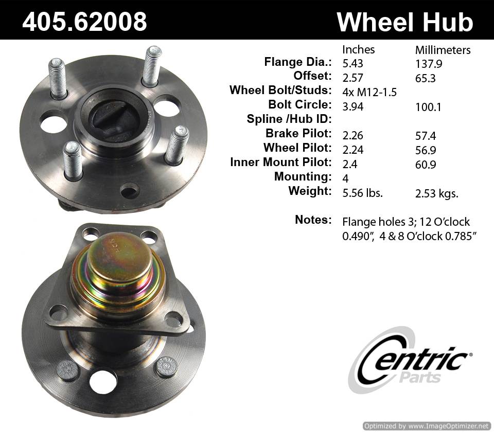 Centric 512000 405.62008E Standard Hub Assembly