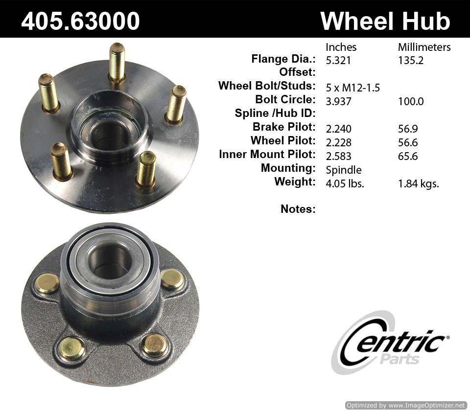 Centric 512154 405.63000E Standard Hub Assembly