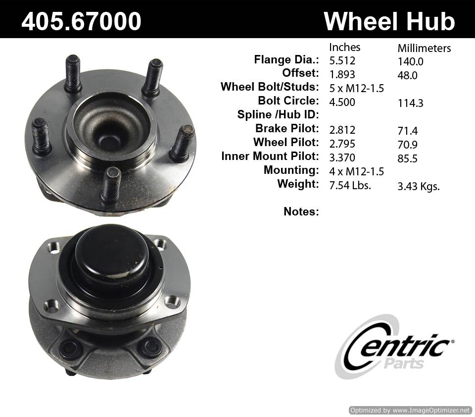 Centric 512170 405.67000E Standard Hub Assembly