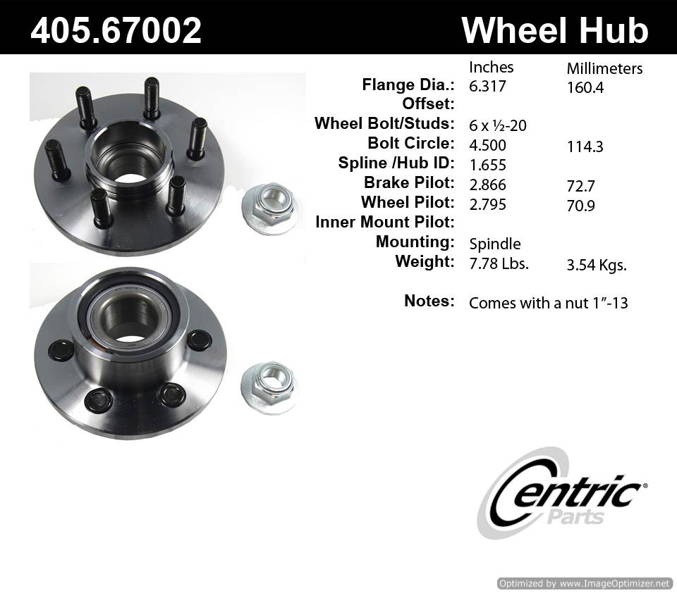 Centric HA599528 515032 405.67002E Standard Hub Assembly