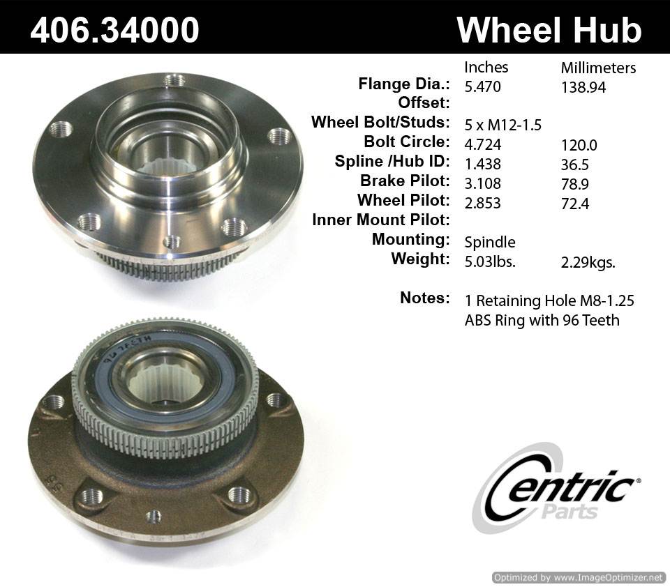 Centric 513094 406.34000E Standard Hub Assembly