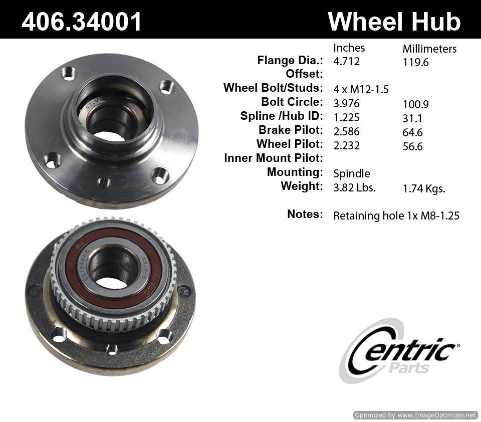 Centric 513111 406.34001E Standard Hub Assembly