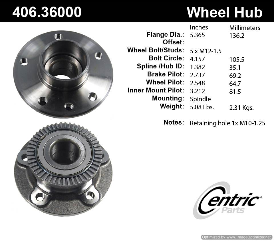 Centric HA596467 406.36000 Premium Hub Assembly