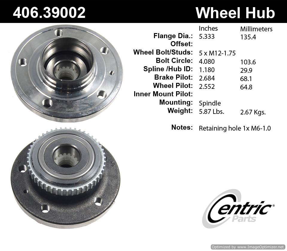 Centric HA597957 406.39002 Premium Hub Assembly