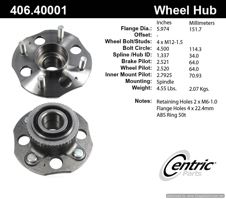 Centric 512172 406.40001E Standard Hub Assembly