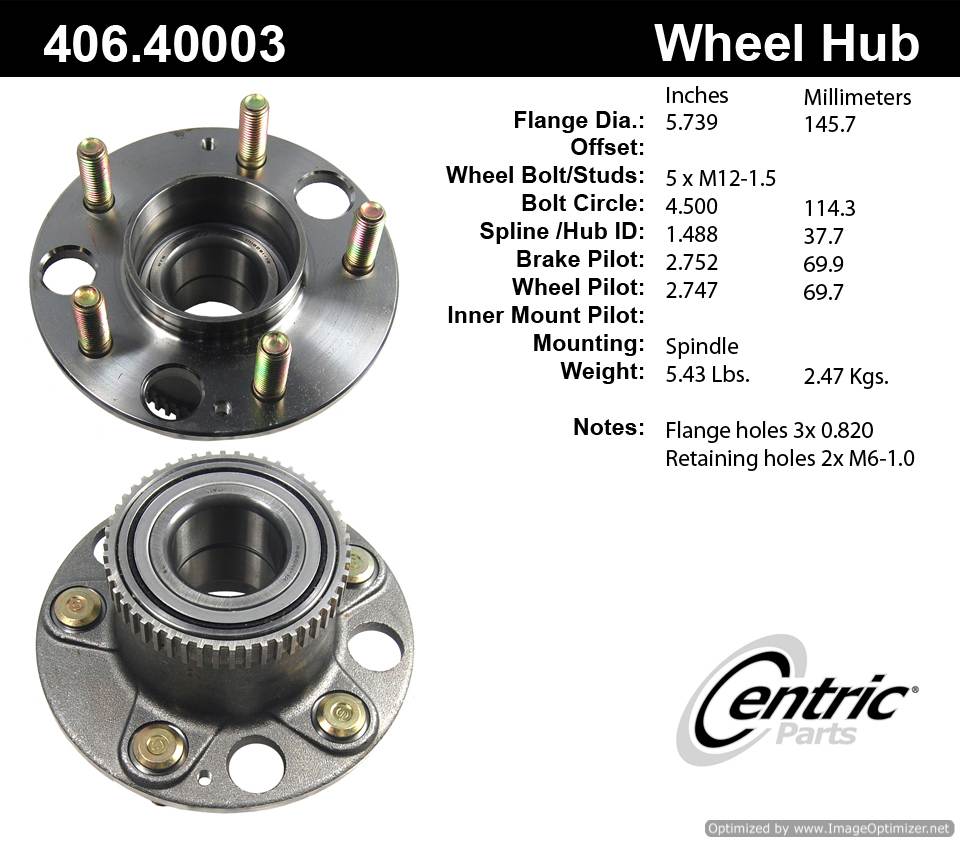 Centric 512008 406.40003E Standard Hub Assembly