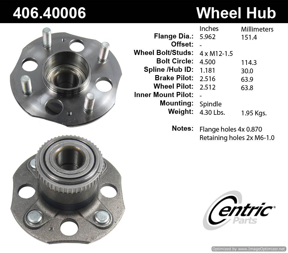 Centric 512120 406.40006E Standard Hub Assembly