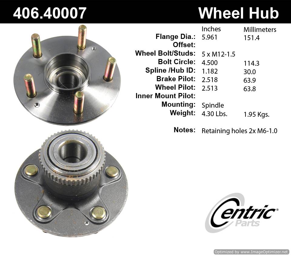 Centric 512121 406.40007E Standard Hub Assembly