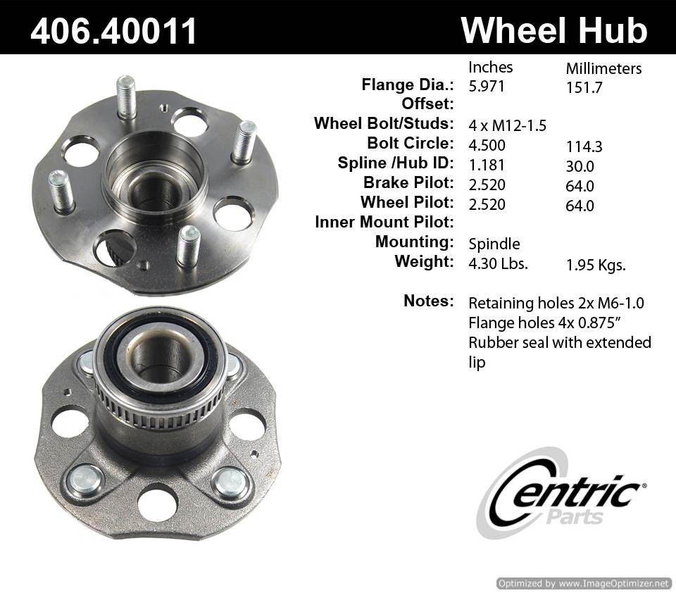 Centric 513081 406.40011 Premium Hub Assembly