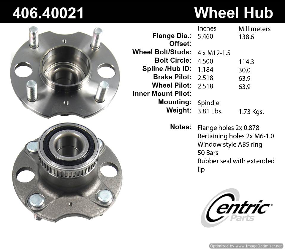 Centric 512022 406.40021E Standard Hub Assembly