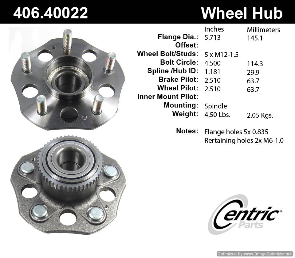 Centric 512144 406.40022E Standard Hub Assembly