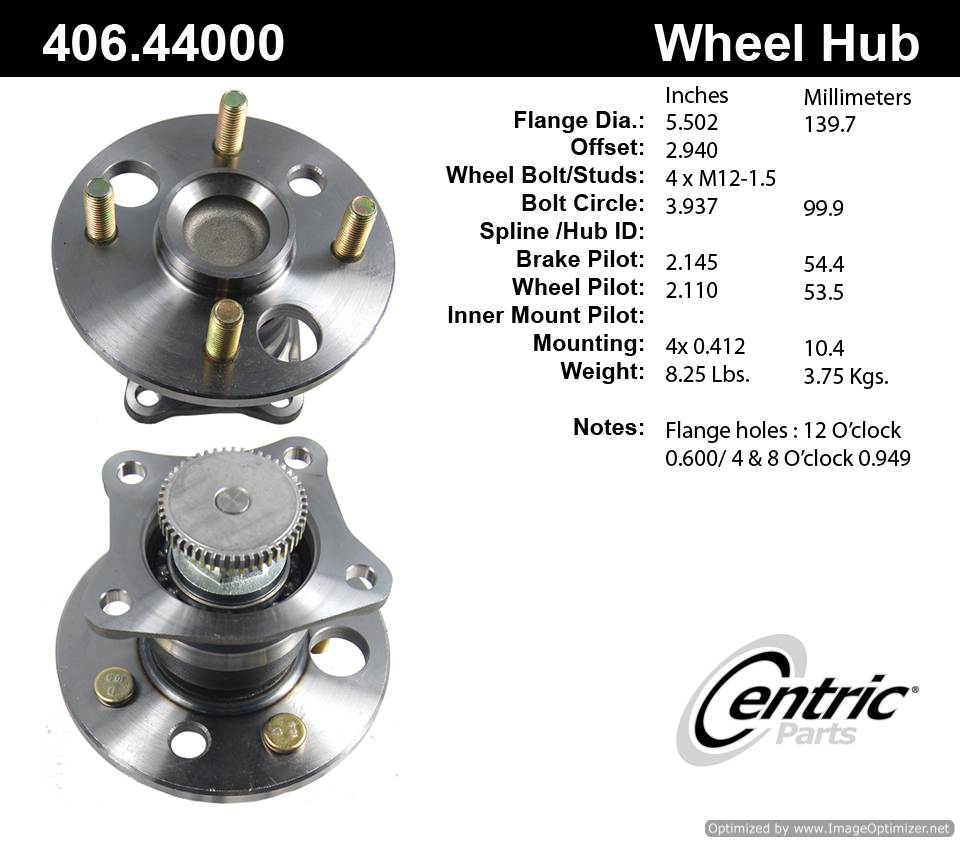 Centric 512019 406.44000E Standard Hub Assembly