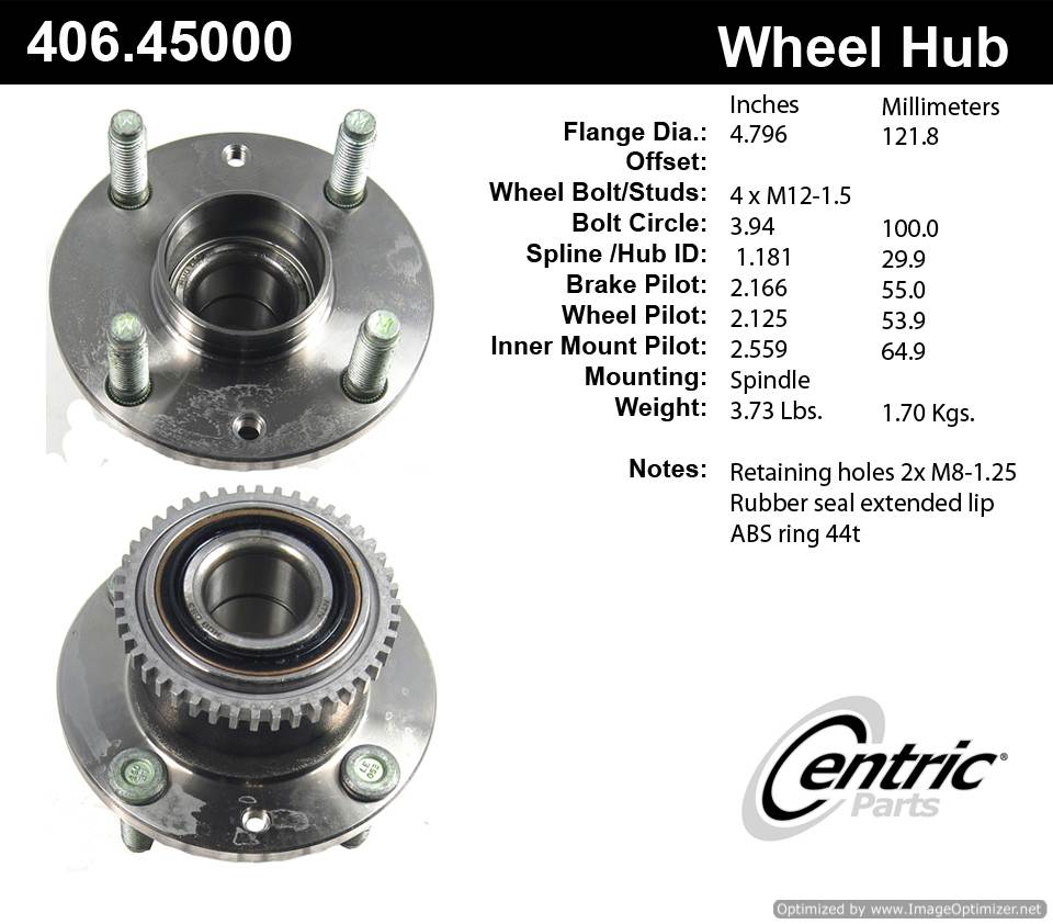 Centric 512161 406.45000E Standard Hub Assembly