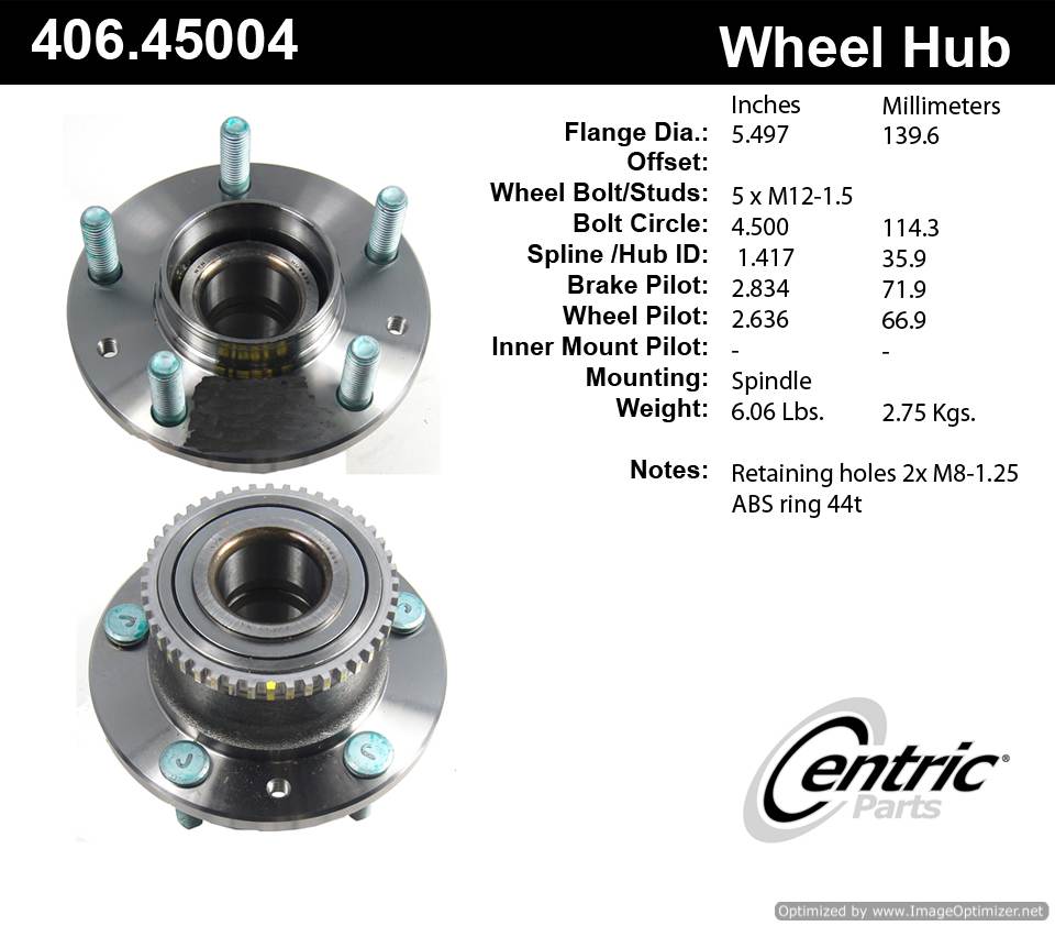 Centric 513131 HA590100 406.45004 Premium Hub Assembly